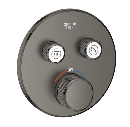  29119AL0 - GROHE  SMARTCONTROL INBOUW MET 2 UITGANGEN MET DRUKTOETSEN BRUSHED  HARD GRAFITE