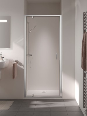 [ST KOP08019VPK] STKOP08019VPK - KERMI STINA DRAAIDEUR OMKEERBAAR BR. 76-81 H 195 CM TRANSP. GLAS MET CADACLEAN + ZILVER HOOGGLANS