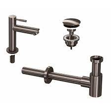 [9902405] 9902405 - COMBI SET 1A KRAANTJE +  VASTE PLUG +SYPHON BRUSHED NIKKEL