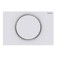 [115.758.KJ.5] 115.758.KJ.5 - GEBERIT DUWPLAAT SIGMA 10 1TOETS ROND  WIT/GLANS CHR. 24.6X16.4