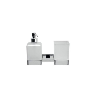 [A1810D CR] A1810D CR - INDA LEA BEKER EN ZEEPDISPENCER HOUDER WAND 