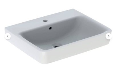 [124063000] 124063000 - GEBERIT ICON WASTAFEL ZONDER KRAANGAT MET OVERLOOP 60 CM  DIEPTE 48.5
