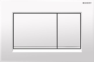 [115.883.11.1] 115.883.11.1 - GEBERIT DUWPLAAT SIGMA 30  PLAAT EN TOETSEN WIT DESIGN STROOK MAT WIT