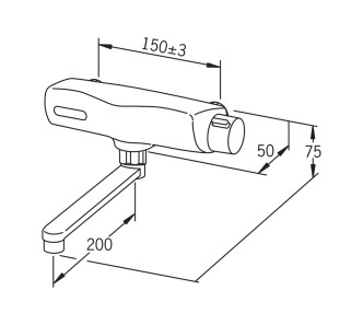[6445 2201] 64452201 - HANSAELECTRA WANDMENGKRAAN  MET UITLOOP 20 CM