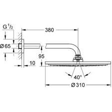  26066000 - GROHE ESSENCE HOOFDSET 31 CM RAINSCHOWER MET ARM