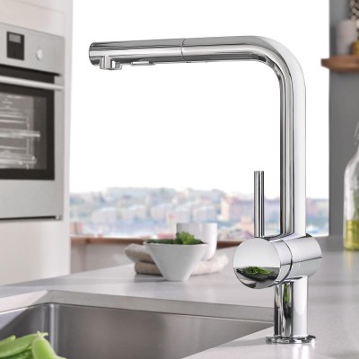 [30274000] 30274000 - GROHE MINTA KEUKENKRAAN  L UITTREKBARE SPR. CHR. 2 STRAALSOORTEN SPEEDCLEAN