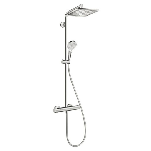 [27271000] 27271000 - HANS GROHE SHOWERPIPE CROMETTA E240 1JET HOOFDDOUCHE VIERKANT CHR.