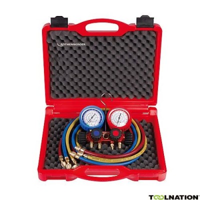 [170608] 170608 - ROTHENBERGER 4 WEG MANIFOLD + SLANGEN IN KOFFER R32 & R410a