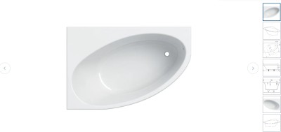 [65735000] 65735000 - GEBERIT HOEKBAD RENOVA 150 X100 linkse hoek