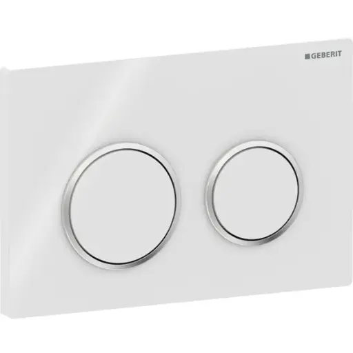 [115.085.01] 115.085.01 - GEBERIT DUWPLAAT SIGMA 20  MAT WIT GELAKT EASY TO CLEAN RONDE TOETSEN KLEIN MODEL