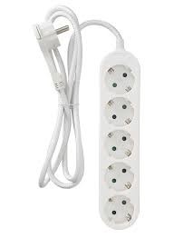 [13022] PAN-B06532WH  - KATTEKOP / 5 VOUDIGSTOP CONTACT MET SNOER 16A 3500W