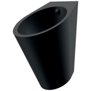 [135710BK] 135710BK - DELABIE URINOIR ZONDER SPOELRAND TOEVOER LANGS ACHTER INBOUW UITVOERING ZWART 