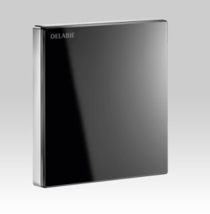 [543006+430036] 543006+430036 - DELABIE TEMPOMATIC 4 + TEMPOFIX 3 URINOIRSPOELER ELEKTRONISCH OP BATTERIJ ZWART VANDALBESTENDIG GLAS