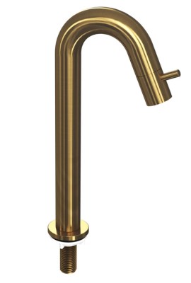 [9902463] 9902463 - COMBI SET 4A KRAANTJE GEBOGEN  +  VASTE PLUG +SYPHON UITV.BRUSHED MAT GOUD