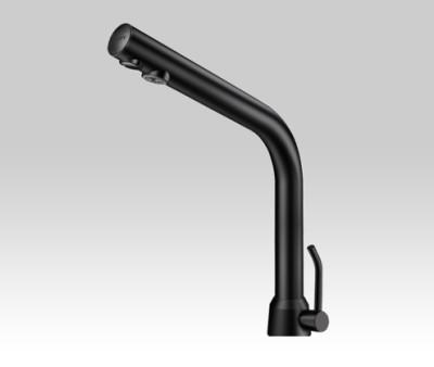[398MCHB] 398MCHB - DELABIE VERHOOGDE MENGKRAAN BLACK SPIRIT ELEKTRONISCHE WASTAFELKRAAN  UITV.MAT MAT ZWART HOOGTE 25 CM NETSPANNING 230/12V