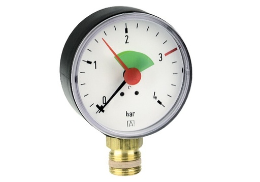 [39002] 6042141300 - EURO MANOMETER GROENE ZONE 1/4 RAD vert