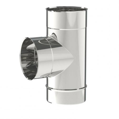 [23484] 1-01-1609-131 - T INOX ENKELWANDIG 131MM 90° OPSINOX