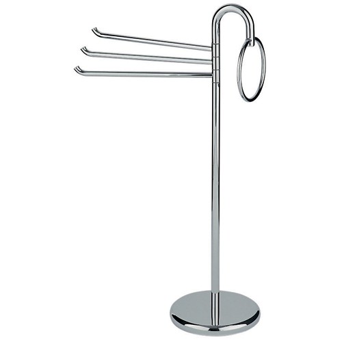[ A05850 CR] A05850CR - INDA COLORELLA STANDAARD MET 3 HANDDOEKHOUDERS & 1 HANDDOEKRING