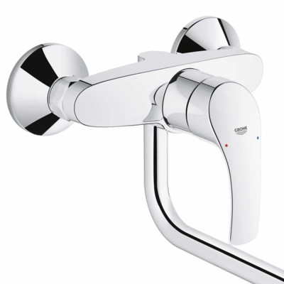 [GROHE 31 391 002] 31391002 - GROHE EUROSMART KEUKENWANDMENGKRAAN UITGIETBAK CHR.SPRONG 21.7 CM 