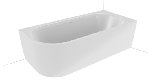 [B157001005] B157001005 - RIHO BAD DESIRE CORNERLINKS 170 X 77 CM GLANZEND WIT INCL. POOTSET + SYPHON - VERSIE LINKS PLAATSING RECHTSE HOEK 