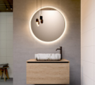 [205558] 205558 - RIHO SPIEGEL ROND MET INDIRECT VERLICHTING DIAM 80 CM WITTE KADER TOUCHBEDIENING