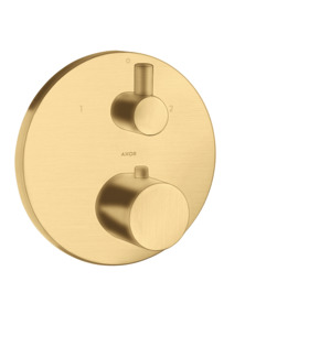 [38720250] 38720250 - HANS GROHE AXOR UNO AFWERKSET VOOR INBOUWTHERMOSTAAT MET STOPKRAAN EN OMSTELLER 2 FUNTIES  UITV.BRUSHED GOLD OPTIC