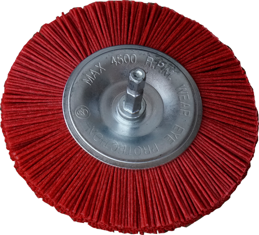 [BAC878] 878 - ROTERENDE NYLON BORSTEL VOOR REINIGING RONDE WISSELAARS MET HEX AANSLUITING 