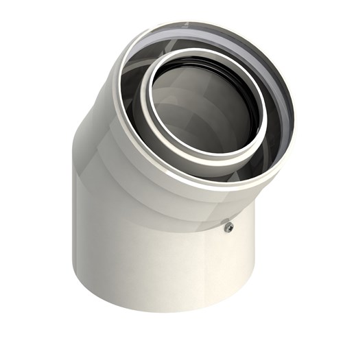 [14079] 8125-30MHP16 - RLX CONCENTRISCHE BOCHT 30° 80/125 WIT PP/ALU