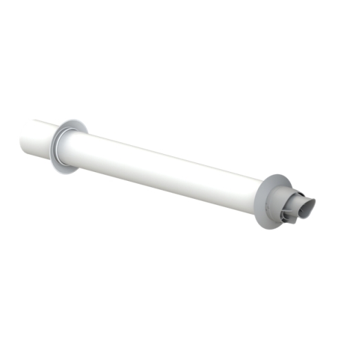 [14089] G610TDFHP15 - RLX MUURDOORVOER 750MM 60/100 PP/ALU WITTE AFWERKING