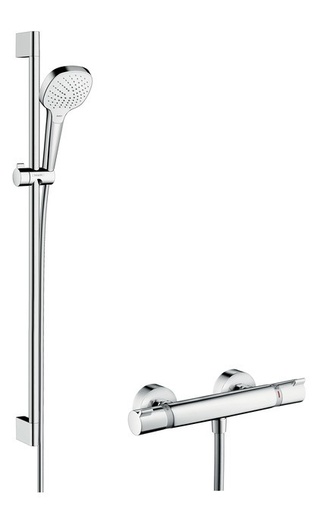 [27082400] 27082400 - HANS GROHE DOUCHEBAAR CROMA SELECT E VARIO COMBI DOUCHESET 90 CM + ECOSTAT COMFORT DOUCHETHERMOSTAAT CHR.
