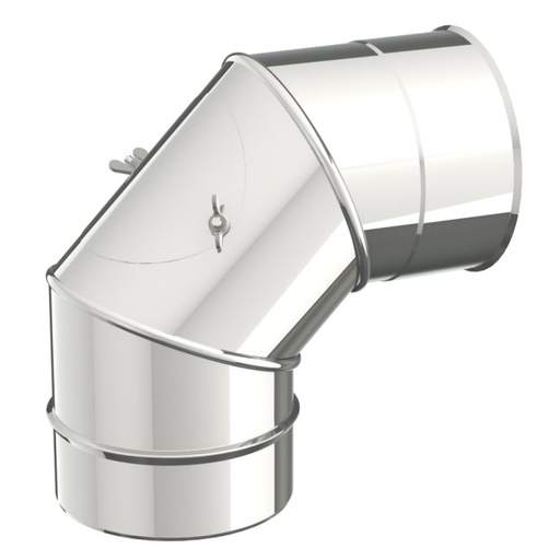 [023052] 1-01-1309-131 - COUDE INOX ENKELWANDIG 131MM + KUISDEUR OPSINOX