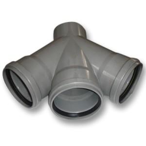 [9180 110] 3690202 - KRUISSTUK GRIJS RIOOL 110MM 90°